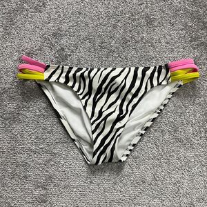 Guess USA Swimwear Bikini Bottom Women Large Multicolor Zebra Side Strap Beach